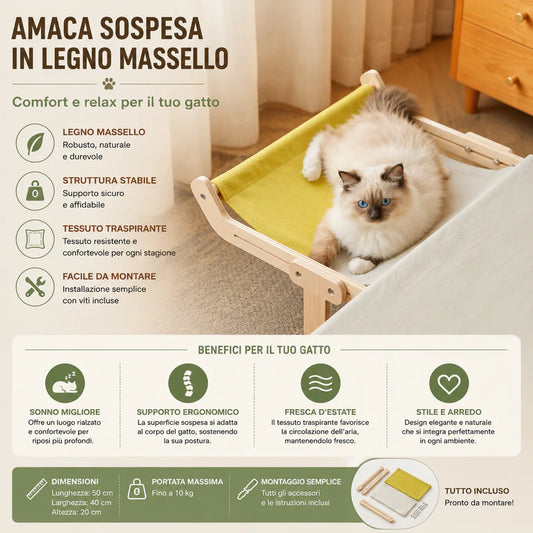 Cuccia Gatto Davanzale Legno
